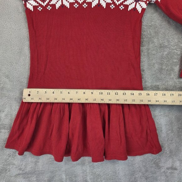Polo Ralph Lauren Dress Girls Size Medium Red Fair Isle Hooded Sweater Holiday - Picture 6 of 12